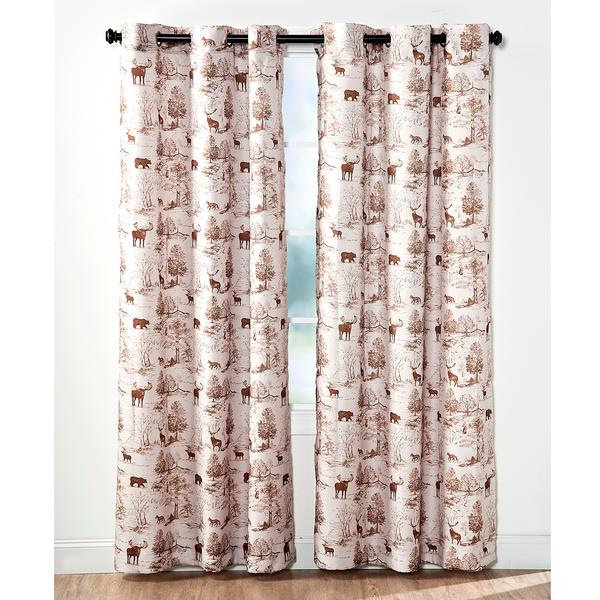 Montana Wildlife Print Grommet Panel Curtain