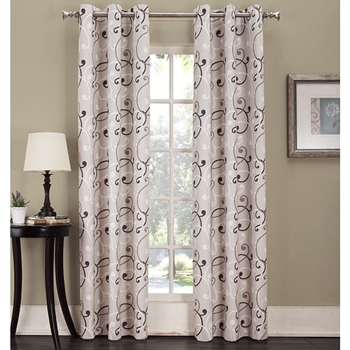 Orson Scroll Print Grommet Curtain Panel