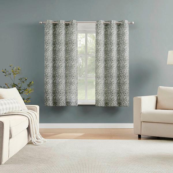 No. 918 Farah Floral Semi-Sheer 2pk. Curtain Pair