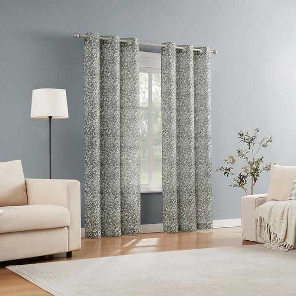 No. 918 Farah Floral Semi-Sheer 2pk. Curtain Pair alternate view