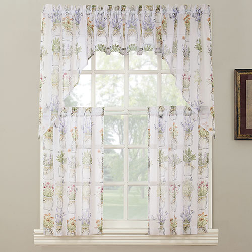 Eve's Garden Print Kitchen Curtains