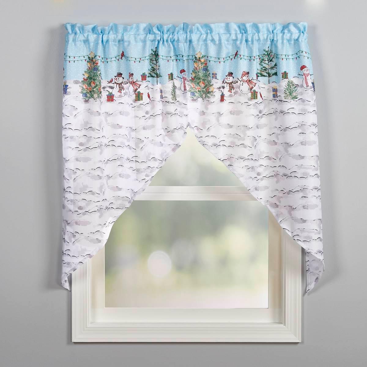 Holiday Landscape Rod Pocket Tie Valance