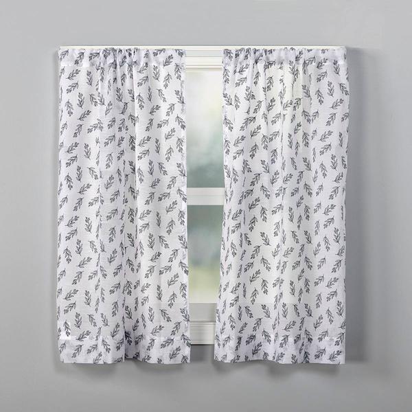 Hollis Floral Puff Print Text Ground Tier Curtains alternate view