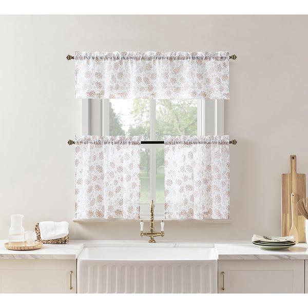 No. 918 Jeanette Floral Puff Print Kitchen Curtains