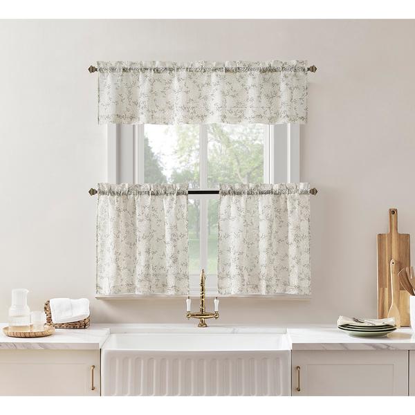 No. 918 Jeanette Floral Puff Print Kitchen Curtains alternate view