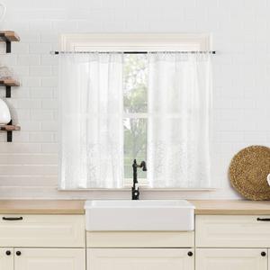 Moria Embroidered Tier Kitchen Curtains
