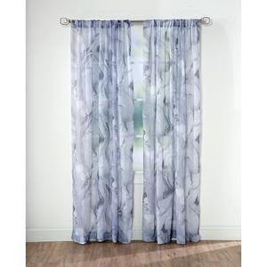 Carrara Marble Crushed Voile Rod Pocket Curtain Panels