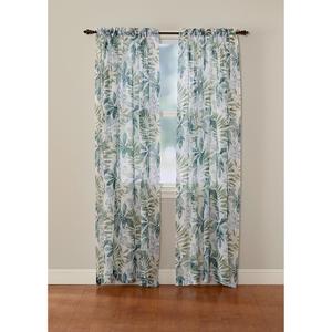 Fauna Botanical Print Crushed Voile Rod Pocket Panel