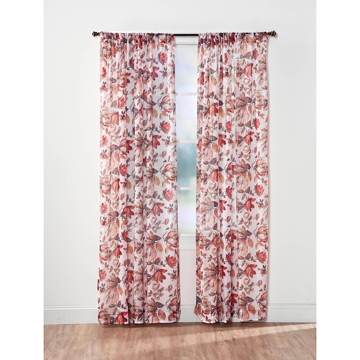 Mae Floral Crushed Voile Panel Curtain