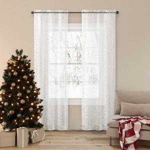 Holly Embroidered Sheer Panel Curtain