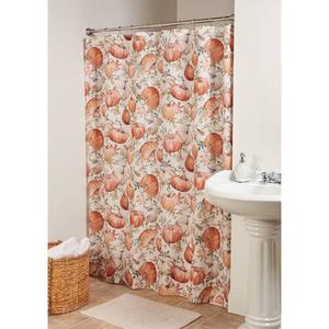 No. 918 Pumpkin Farm Print Shower Curtain