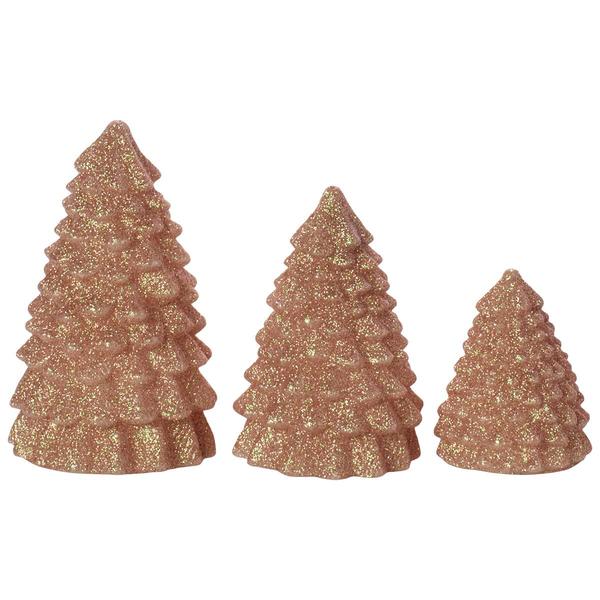 Fitz and Floyd Christmas Tree LED Wax Figure - Set of 3