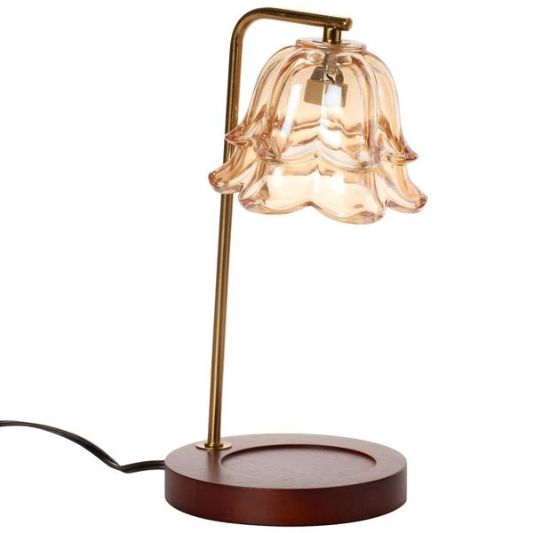 Mikasa(R) Amber Glass Walnut Wood Electric Warmer