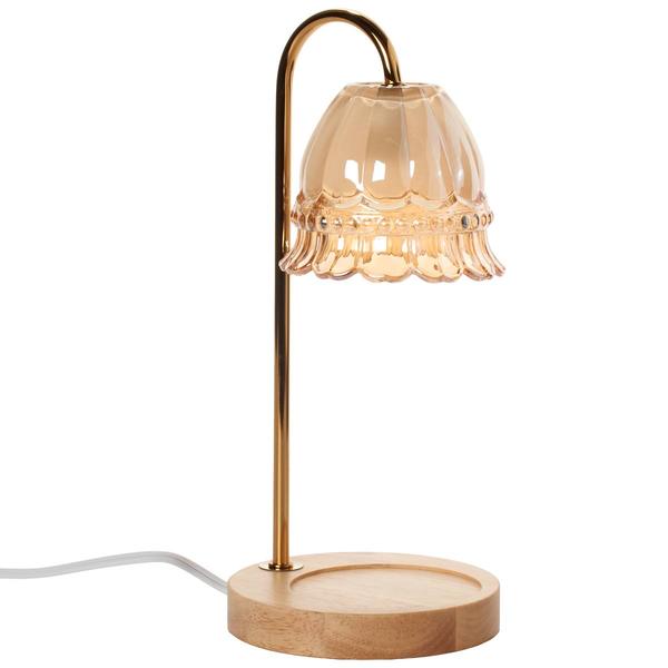 Mikasa(R) Amber Glass Natural Wood Electric Warmer