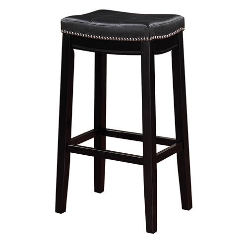 Linon Home Decor Claridge Patches Bar Stool- Black