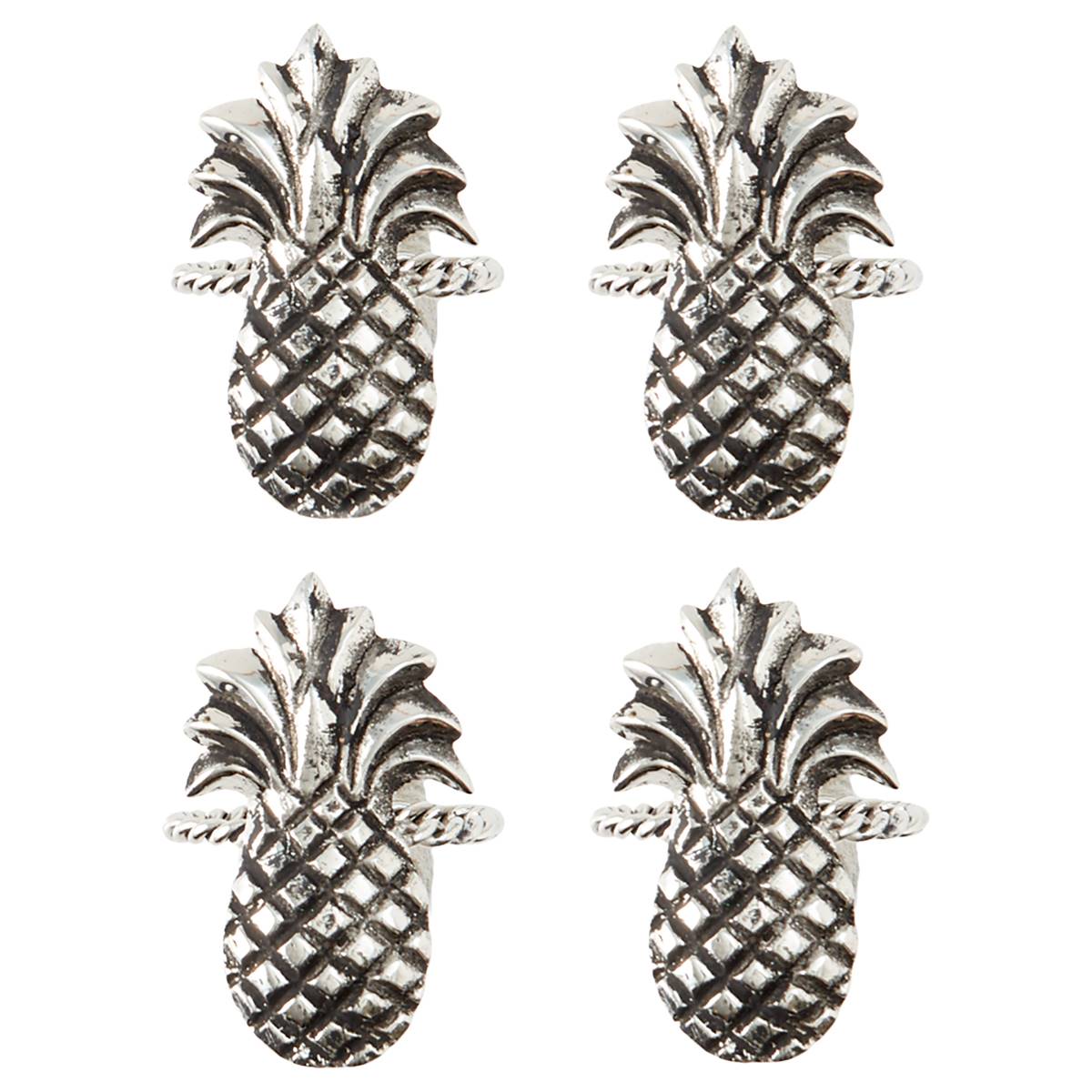 Pineapple 4pk. Napkin Ring Set