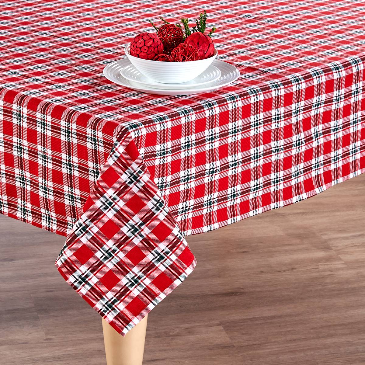 Red & Green Christmas Plaid Tablecloth