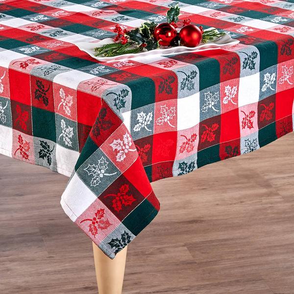 Cottage Classics(R) Holly Jacquard Tablecloth