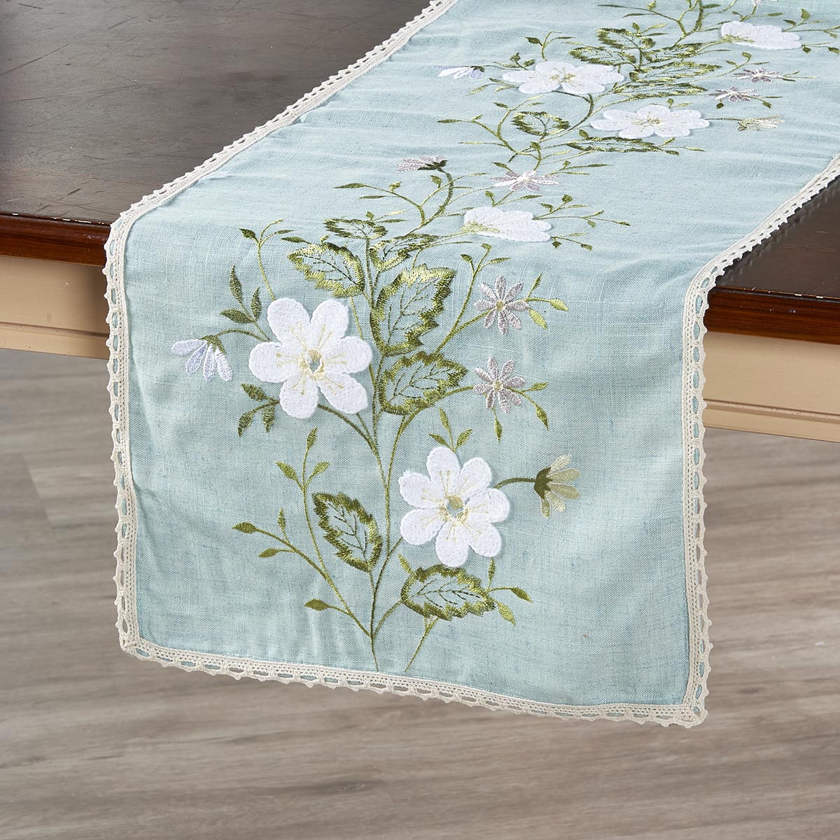Lintex Trends Collections Floral Linen Table Runner - 14x72