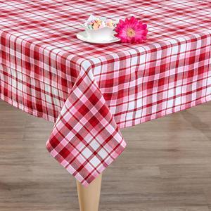 Cottage Classic Red/Pink/White Plaid Tablecloth
