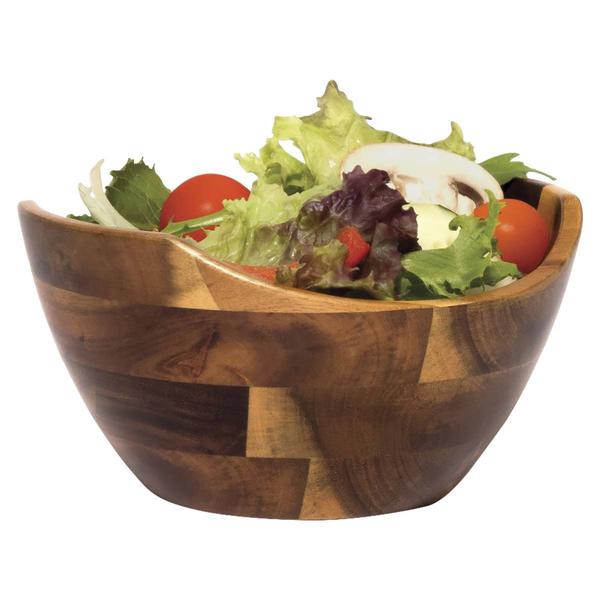Lipper Acacia Small Wavy Rim Bowl
