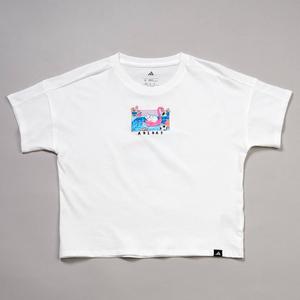 Girls (7-16) adidas(R) Short Sleeve Drop Shoulder Pool Cat Tee alternate view