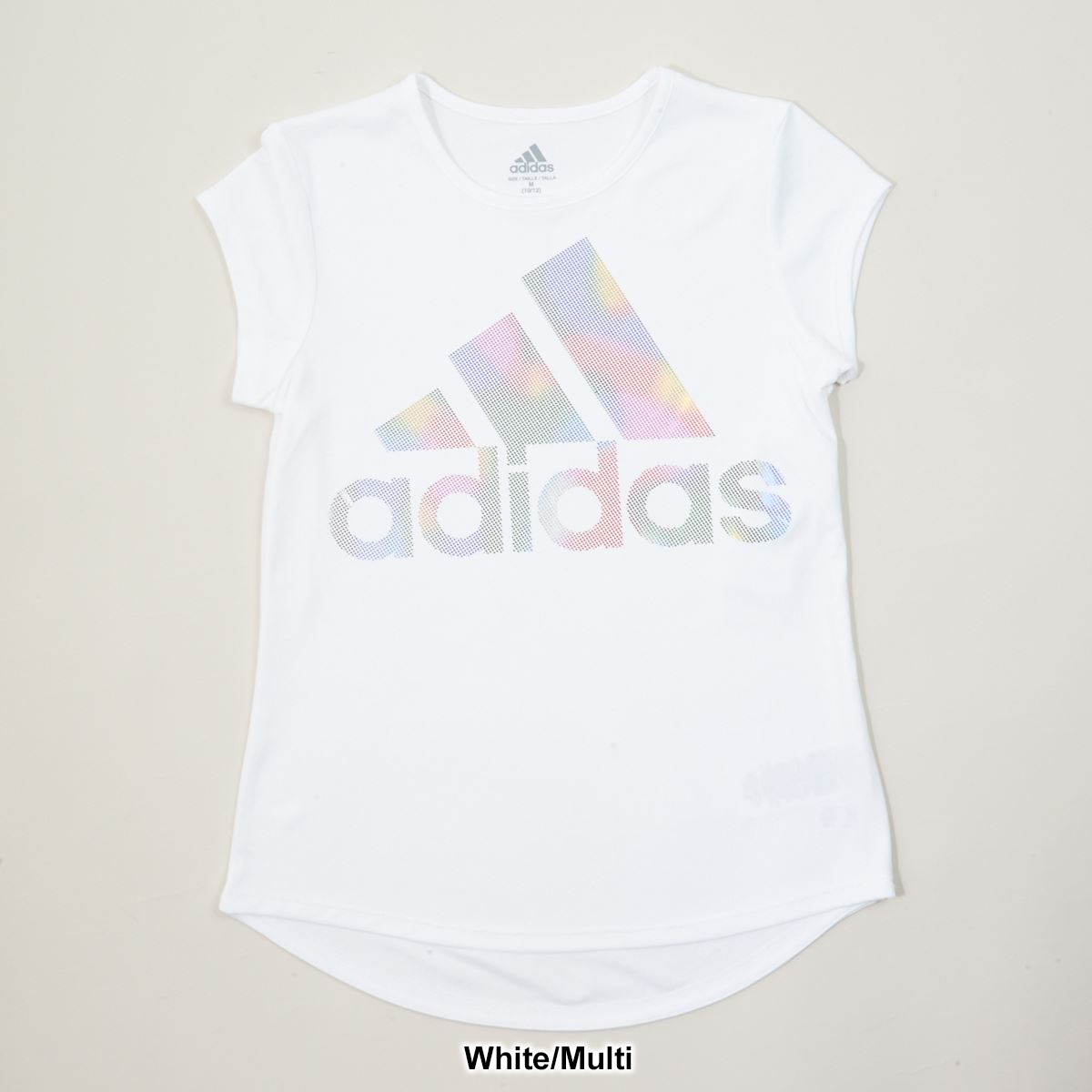 Girls (7-16) Adidas(R) Rainbow Linear Logo Tee