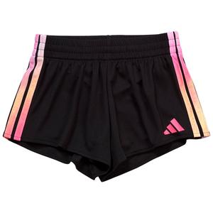 Girls (7-16) adidas(R) Solid/Ombre 3 Stripe Mesh Shorts alternate view