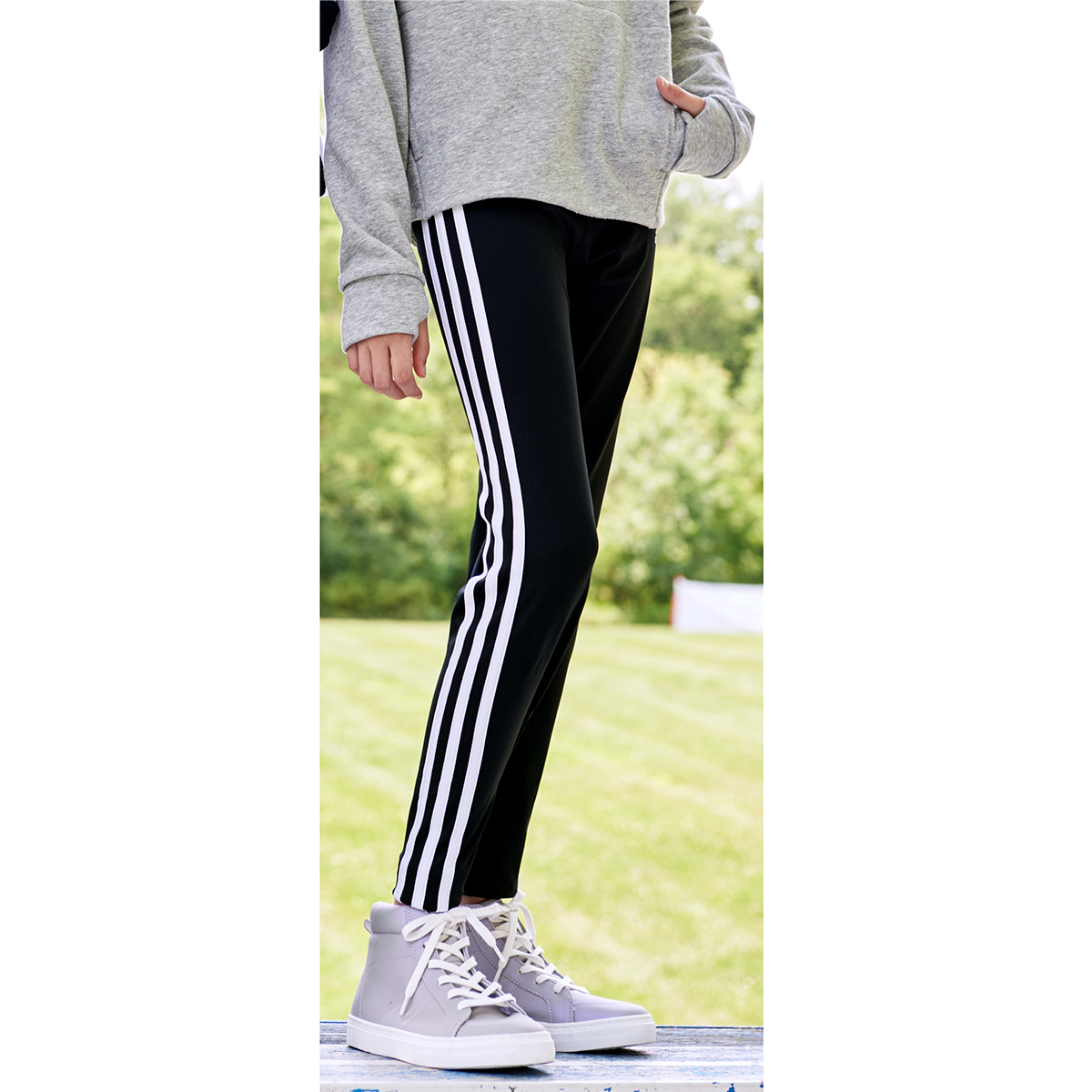 Girls (7-16) Adidas(R) Classic 3 Stripe Climalite Active Leggings