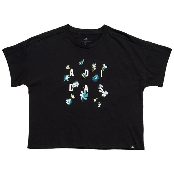 Girls (7-16) adidas(R) Short Sleeve Floral Loose Fit Tee