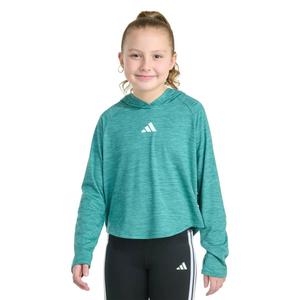 Girls (7-16) adidas(R) Long Sleeve Melange Hooded Top