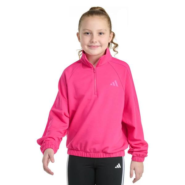 Girls (7-16) adidas(R) Quarter Zip Solid Training Sweatshirt