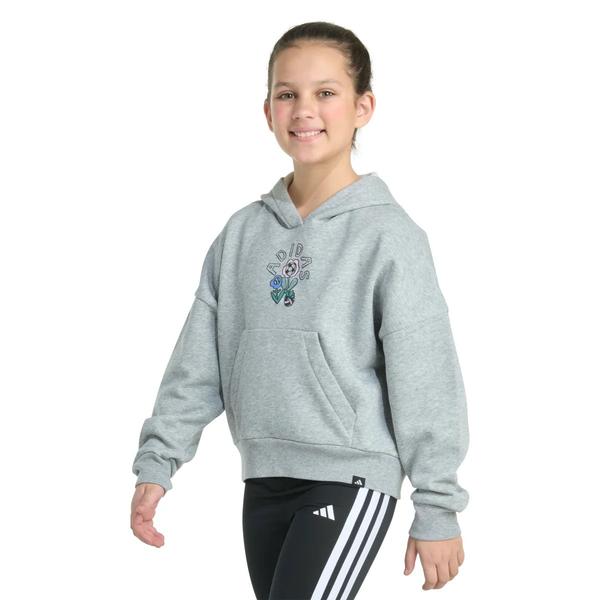 Girls (7-16) adidas(R) Plant Love Puffy Back Art Loose Fit Hoodie alternate view