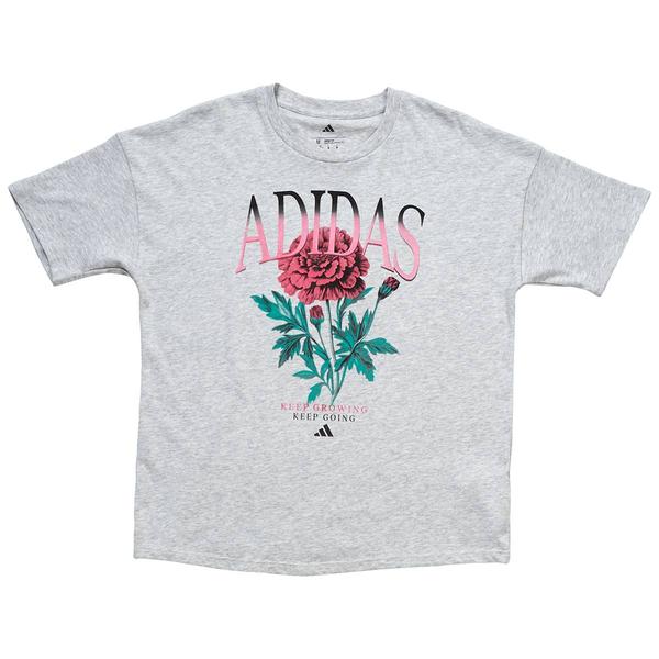 Girls (7-16) adidas(R) Short Sleeve Rose Heather Boyfriend Tee