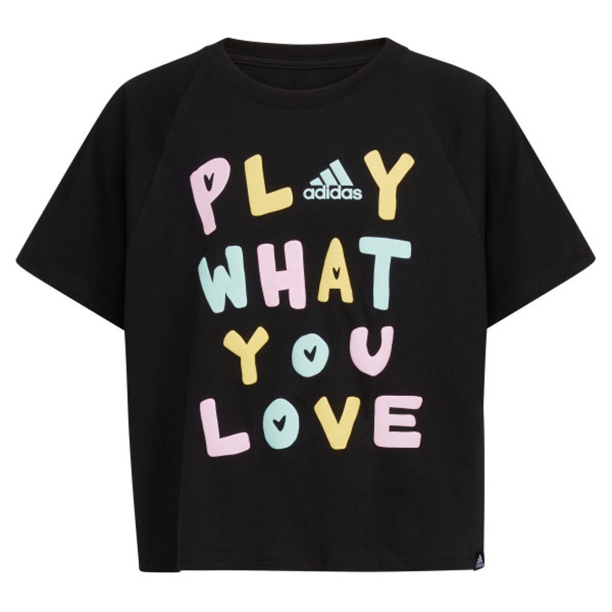 Girls (7-16) Adidas(R) Short Sleeve Play What You Love Raglan Tee