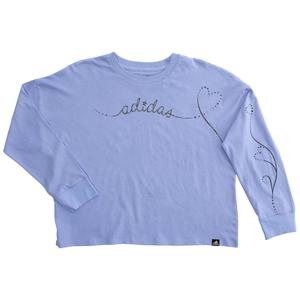 Girls (7-16) adidas(R) Shimmer Text & Heart Trail Drop Shoulder Tee alternate view