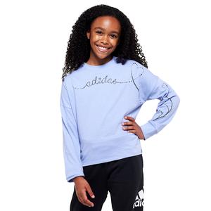 Girls (7-16) adidas(R) Shimmer Text & Heart Trail Drop Shoulder Tee
