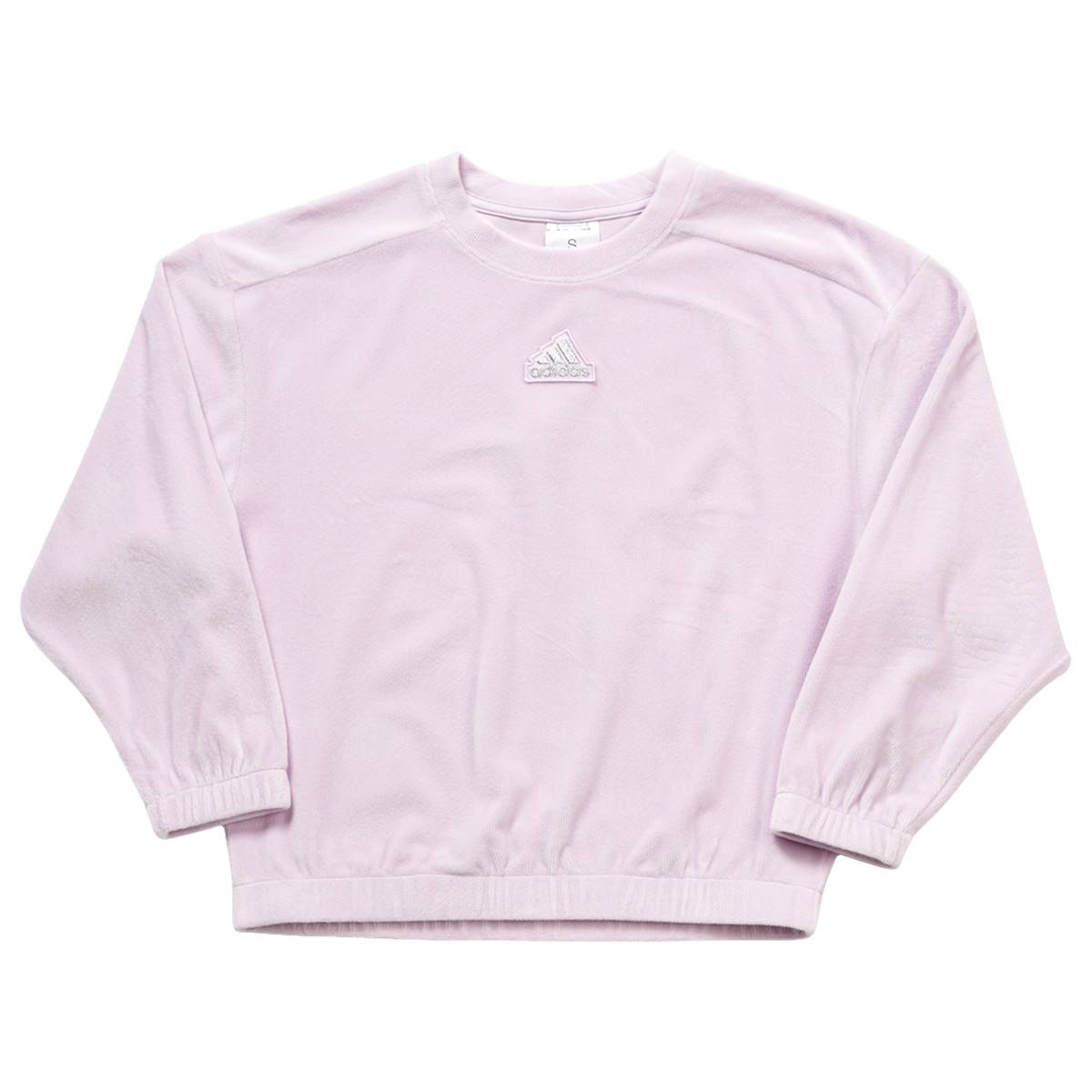 Girls (7-16) Adidas(R) Oversized Velour Crew Neck Sweatshirt