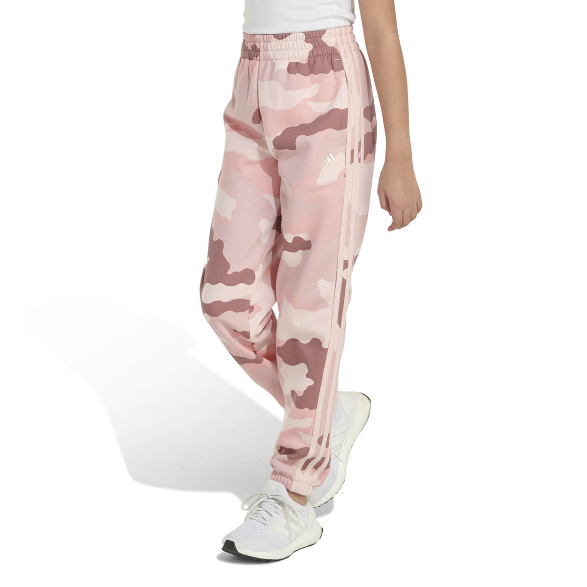 Girls (7-16) Adidas(R) 3 Stripe Camo Print Sweatpants