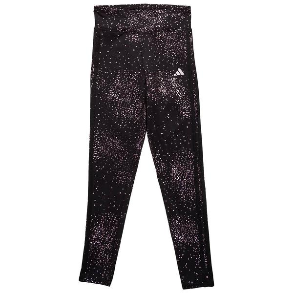 Girls (7-16) adidas(R) Glam Foil Stars & Dot 3 Stripe Cozy Leggings alternate view