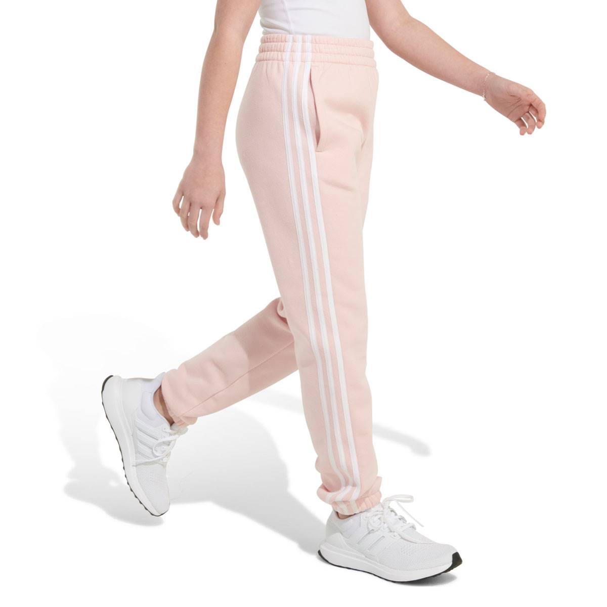 Girls (7-16) Adidas(R) 3 Stripe Cotton Jogger Sweatpants