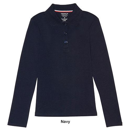 Girls (7-16) Long Sleeve Interlock Polo alternate view