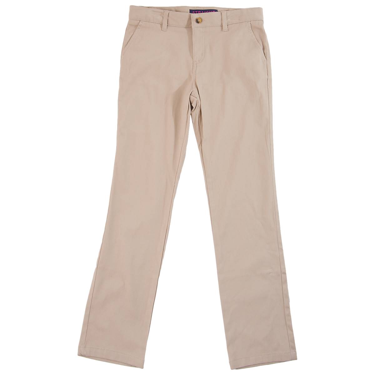 Girls (7-14) Twill Straight Leg Pants