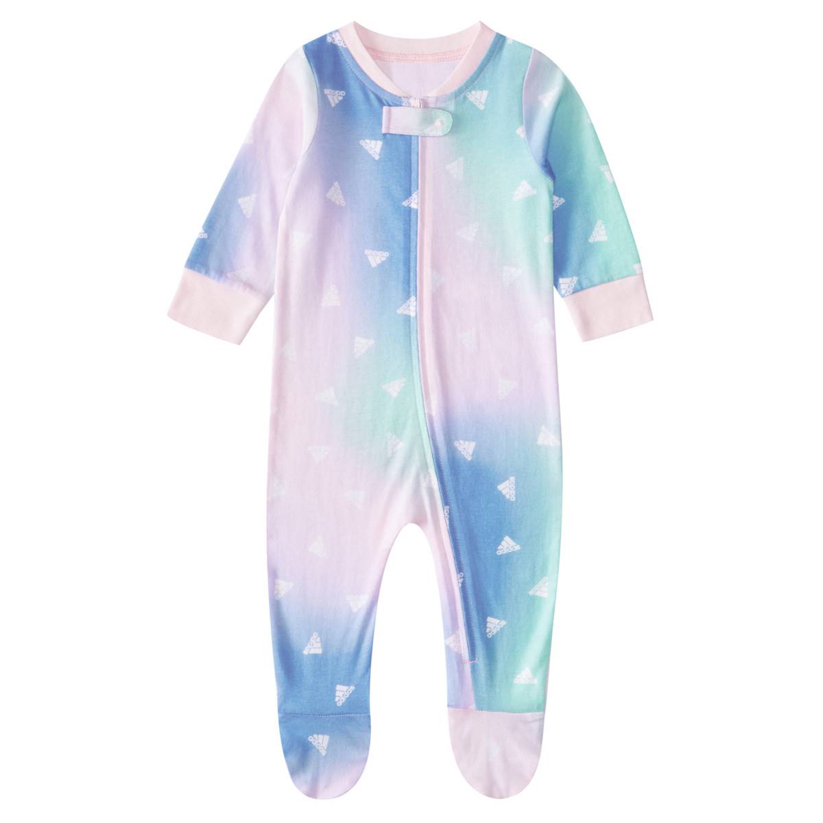 Baby Girl (NB-9M) Adidas(R) Cotton Candy Footie Pajamas