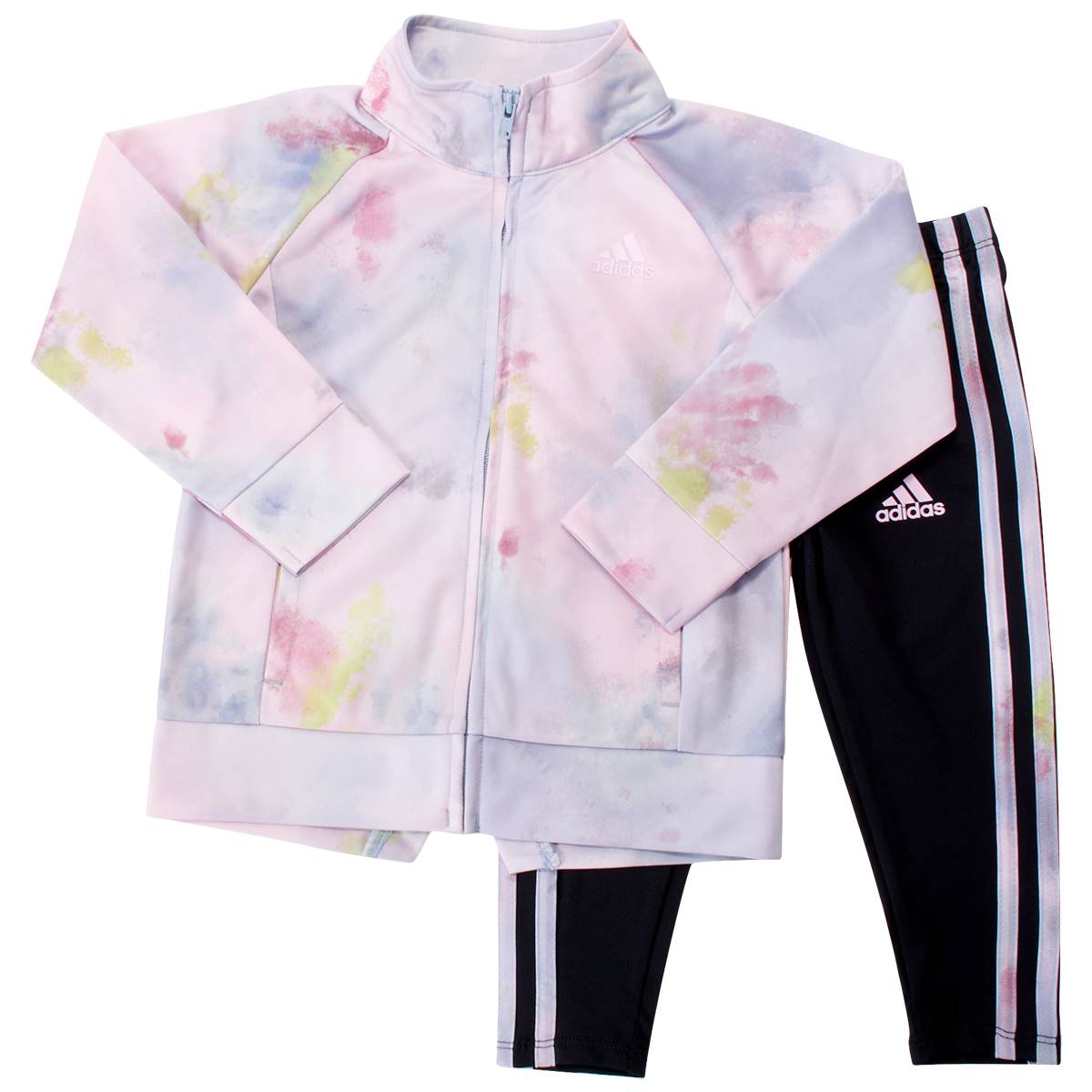 Toddler Girl Adidas(R) Tie Dye Tricot Jacket & Fluid Leggings Set