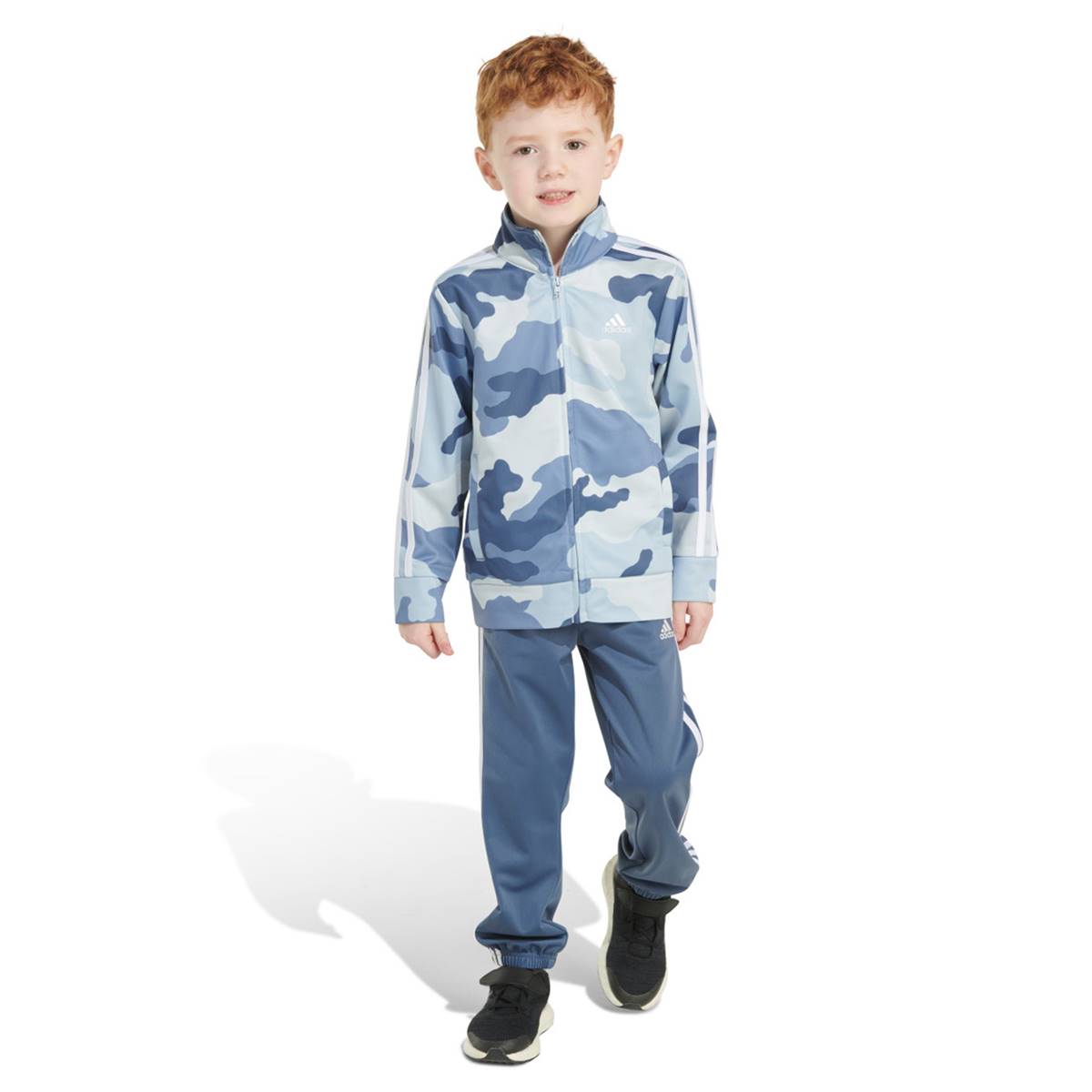 Toddler Boy Adidas(R) 3 Stripe Camo Jacket & Solid Tricot Track Set