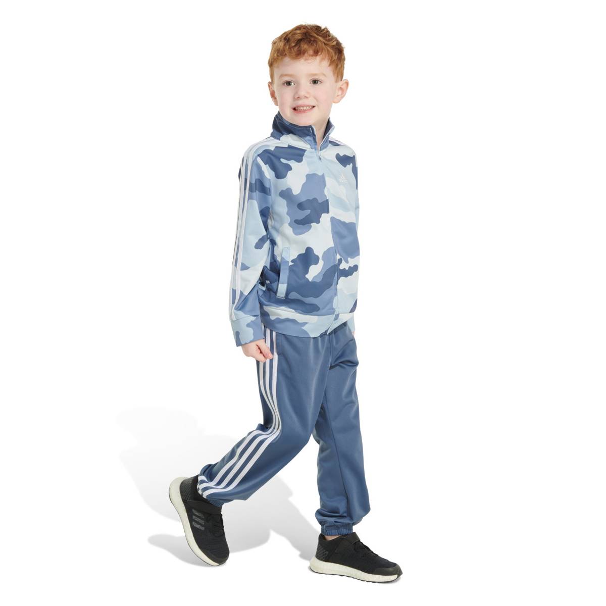 Toddler Boy Adidas(R) 3 Stripe Camo Jacket & Solid Tricot Track Set