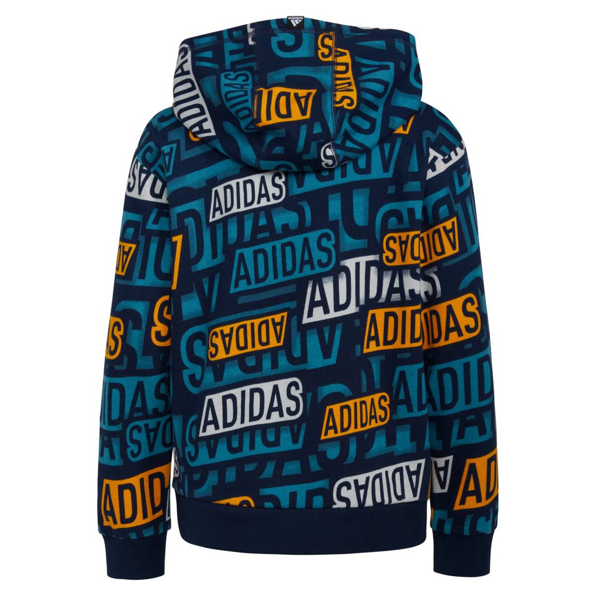 Boys (8-18) Adidas(R) Brand Sticker Fleece Hoodie - Navy/Aqua