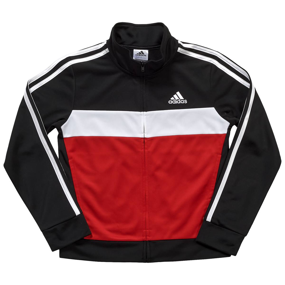 Boys (8-20) Adidas(R) Color Block Tricot Jacket - Black/Red