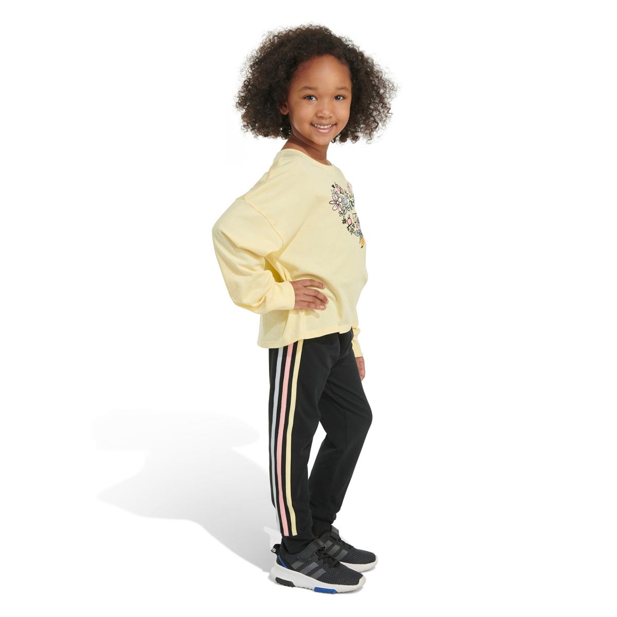 Girls (4-6x) Adidas(R) Long Sleeve Nature Doodle Tee & Joggers Set